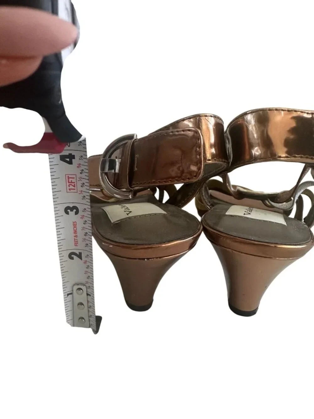 AJ VALENCI Multicolor Metallic Heels Sandals Size 8.5 - Picture 5 of 8